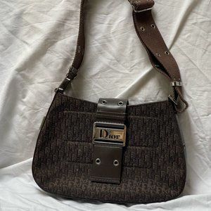 Dior Monogram Street Chic Shoulder Bag in Brown / Silver hardware